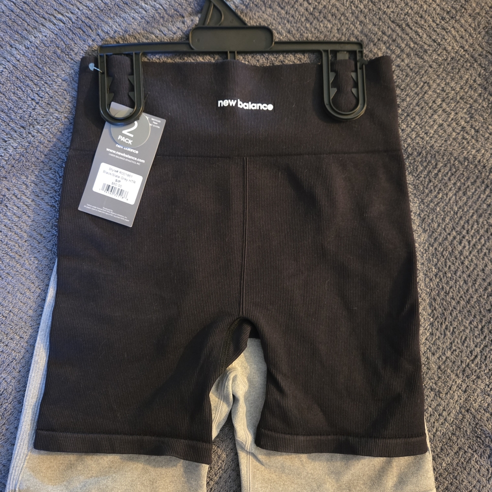 New Balance Black and Gray Compression Shorts